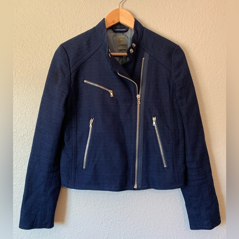 Small Gap blue motorcycle jacket